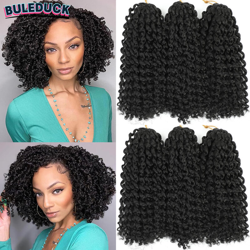 Curto Marlybob Crochet tranças extensões de cabelo, pré-looped, torção paixão, Jerry onda, Ombre