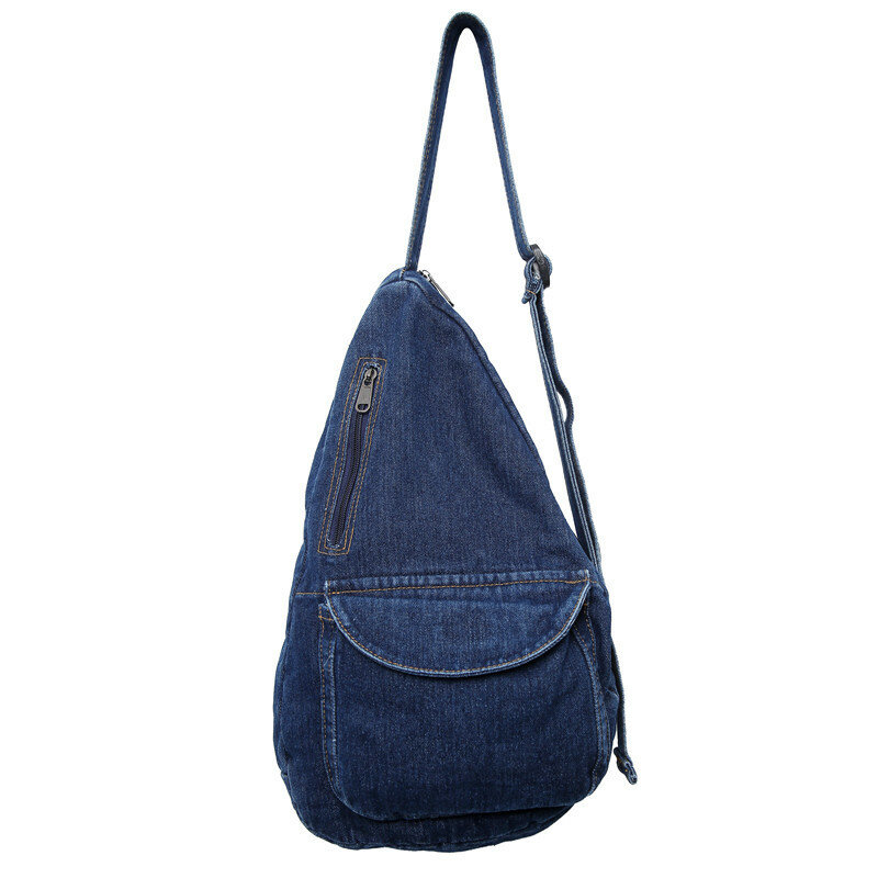 Nova tendência moda feminina saco denim cor sólida de alta qualidade senhoras peito saco viagem tamanho médio bolsa ombro