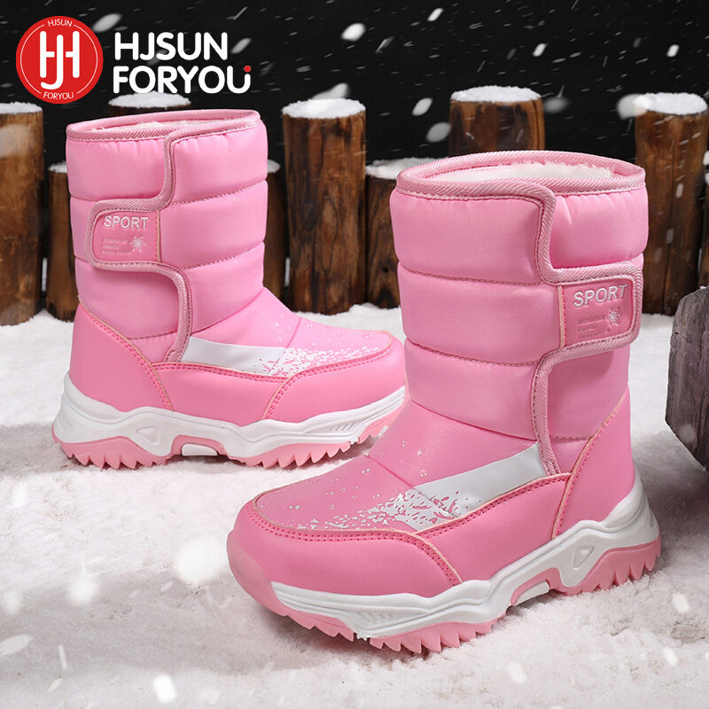Botas de nieve para niños, zapatos elegantes de princesa, a prueba de agua, cálidas, de felpa de alta calidad, invierno, 2024
