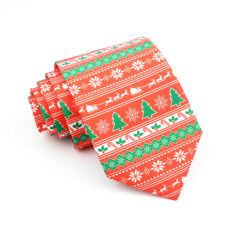 Jacquard Skinny Christmas Tie para homens e mulheres, Gravata de Papai Noel, Vermelho, Verde, Azul, Neve, Festival, Fatos de festa, Presente
