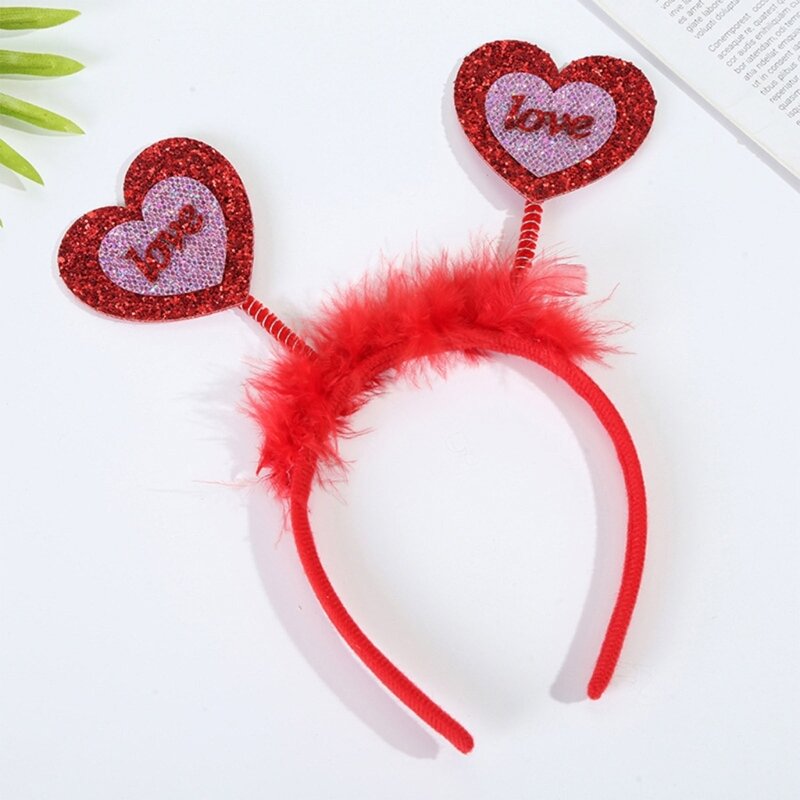 Rose Selling Pedlar Stall Hair Hoop for Valentine's Day Love-shaped Headband