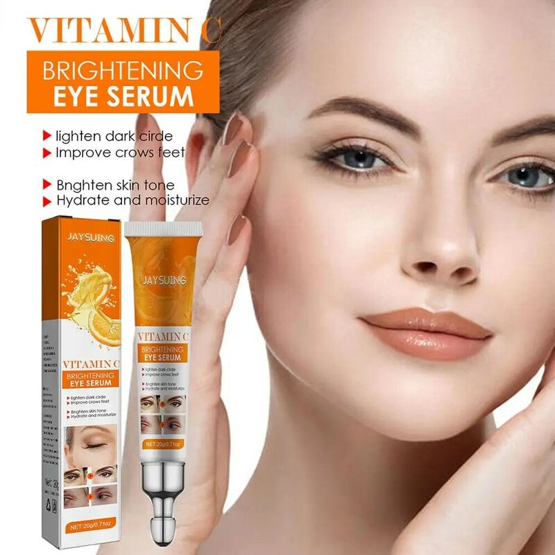 Krim mata Vitamin C X8U9, Krim Pemutih Anti lingkaran hitam, Serum Kulit perawatan halus mata mengencangkan kecantikan