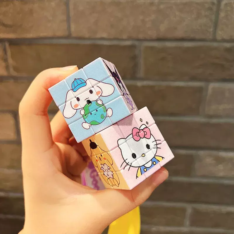 Sanrio Hello Kitty magicキューブキーホルダー、kuromi citocorol pompompurinキーリング、ガールかわいいキーホルダー、カワイイ漫画キーホルダーギフト