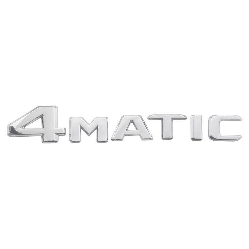 4MATIC Silver Auto Trunk Door Fender Bumper Badge Decal Emblem Adhesive Tape Sticker Replacement for Mercedes-Benz