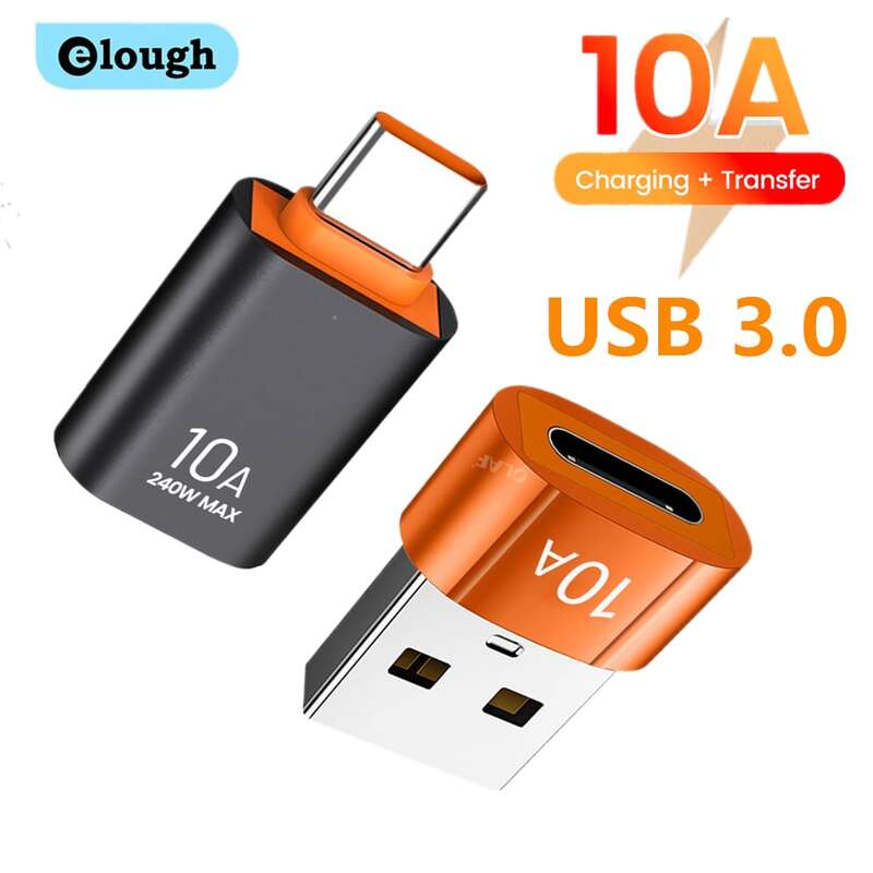 Elough 맥북 노트북 샤오미 삼성용 고속 충전 OTG, OTG USB 3.0 to C 타입 어댑터, USB 수-암 변환기, 10A OTG
