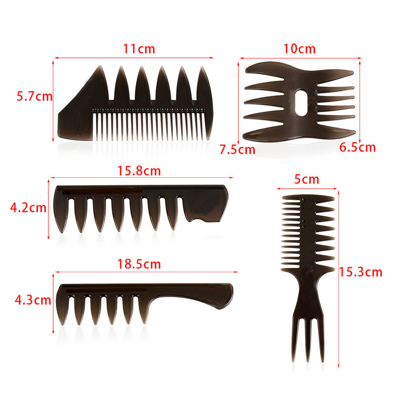 2022 quente dentes largos escova de cabelo fork pente homens barba cabeleireiro escova barbeiro ferramenta estilo salão acessório afro penteado