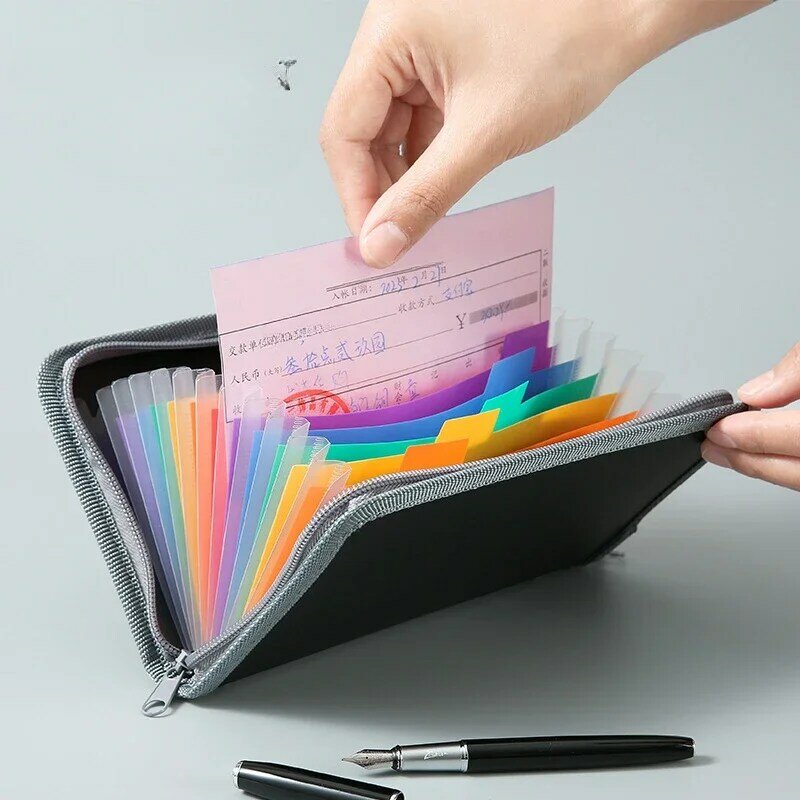 A6 cartella di File espandibile colorata borsa portafoglio documenti custodia per documenti cartelle espandibili per banconote Organizer forniture per rilegatura per ufficio