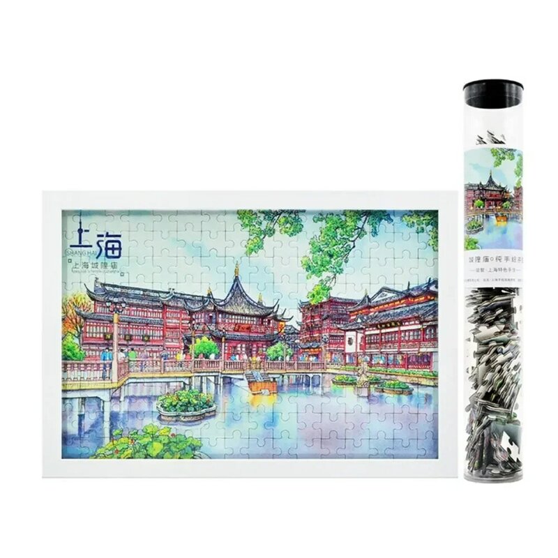 160 pezzi in primo piano Shanghai Culture Landscape Test Tubes Puzzle Packaging creativo giochi educativi giocattoli per bambini e adulti