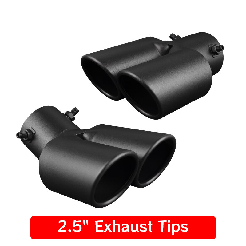 1pcs Universal Car Dual Outlet Exhaust Tip Stainless Steel Black Exhaust Tips Muffler Tail Double Pipe Tube Tips Car Accessories