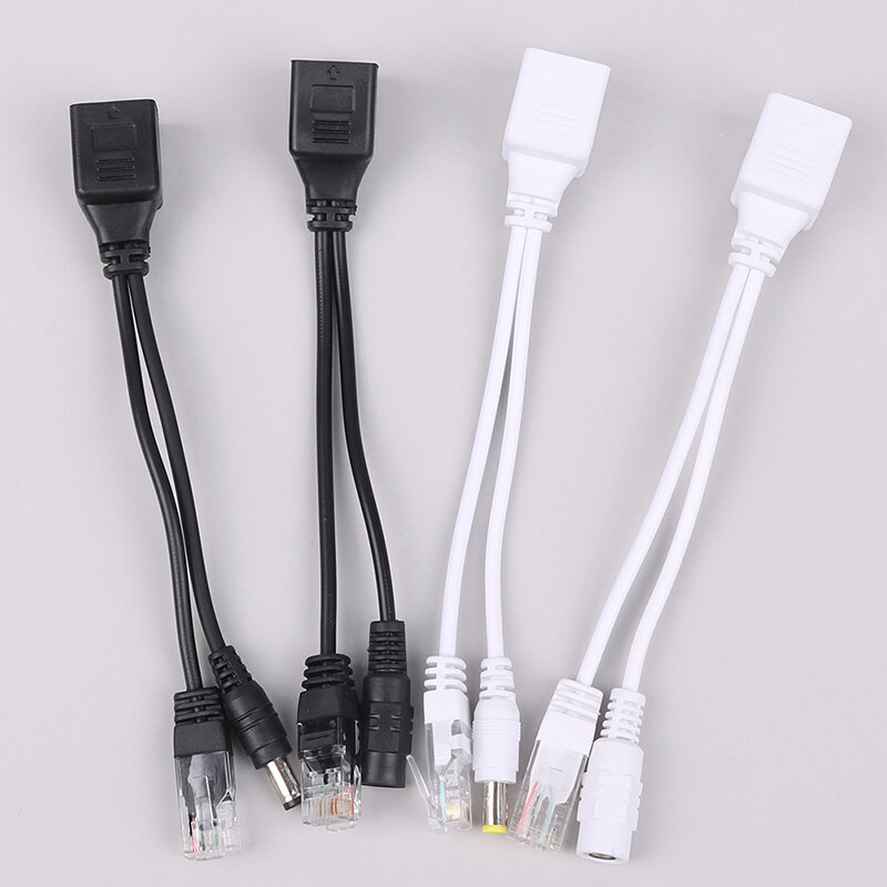 Passive Power Over Ethernet Adapter Cable, DC 12V POE Splitter, Injector Módulo de Alimentação para Câmera IP, 2pcs