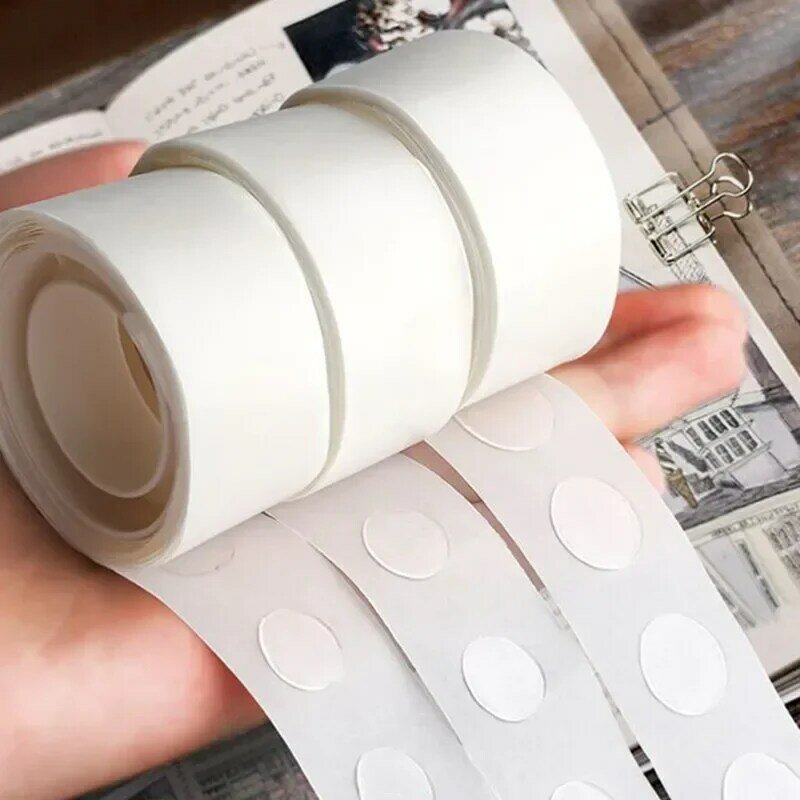 100Pcs/Roll Transparante Stippen Lijm Verwijderbare Dubbelzijdige Tape Adhesive Voor Pasta Plakboek Journal Foto Memo Pad Huishouden