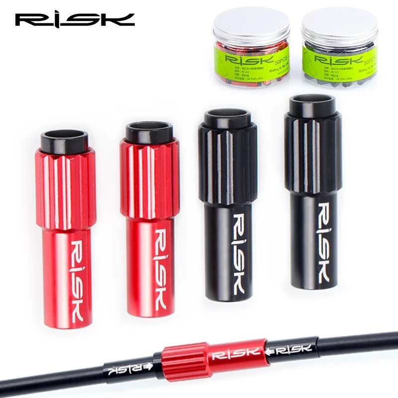RISK-adaptador ajustador de Cable en línea para bicicleta de montaña y carretera, perno de ajuste, desviador, Cable de freno de cambio, 4mm, 2 unids/lote por paquete
