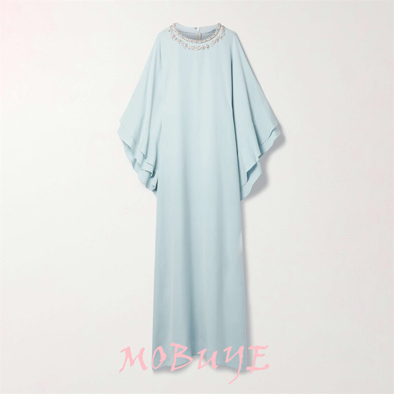 MOBUYE-vestido de fiesta de una línea para mujer, prenda Popular de manga larga hasta el suelo, elegante, a la moda, 2024