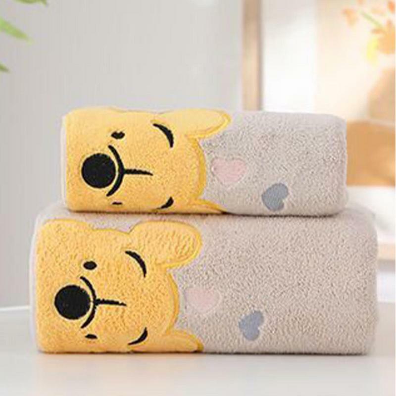 Bath Towels Set Of 2 Cartoon Coral Fleece Washcloths Sets Soft Quick Drying Bathroom Towels Coral Fleece Shower Towels Set 1