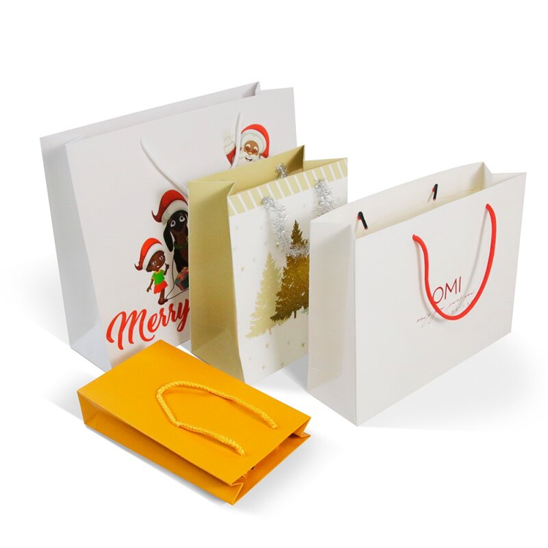Aangepast Product, Verpakking Paperbag Custom Boodschappentas Met Uw Eigen Logo Wit Zwart Bruin