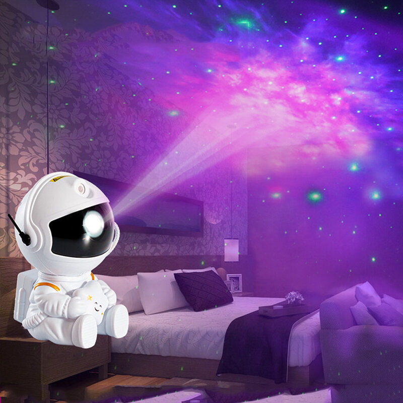 2022 Remote Control Atmosphere Light Robot 360° Rotating Night Light Stepless Dimming Projector Night Lamp Net Red Selfie Light