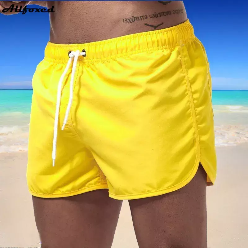Pantalones cortos de surf de mar para hombre, bañador Sexy Popular, bajo frío, verano 2024