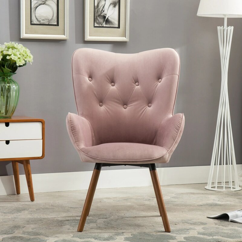 Doarnin-silla acolchada de terciopelo contemporáneo, sillón con respaldo y botones, sedoso e impresionante, con felpa cómoda