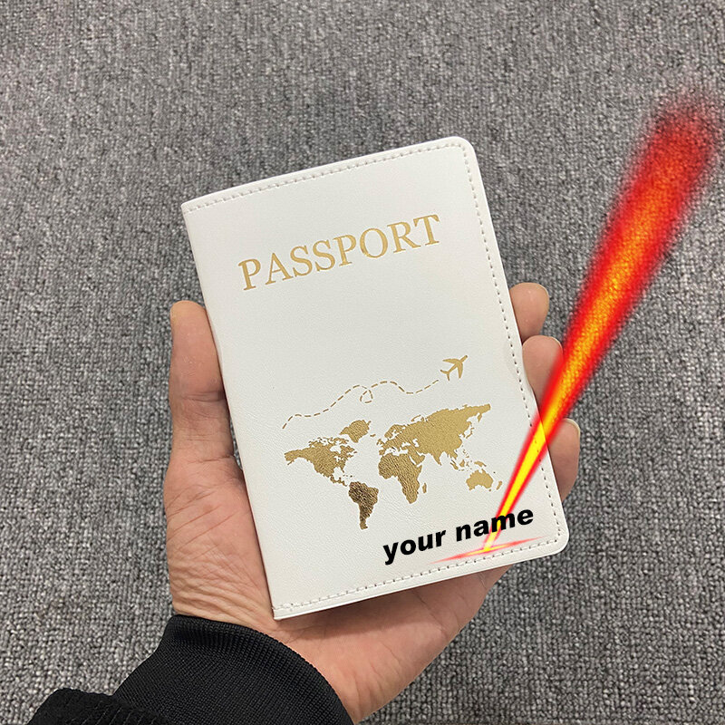 Индивидуальная индивидуализированная Обложка для паспорта с именами для женщин и мужчин, уникальные индивидуальные чехлы-держатели для паспорта для путешествий