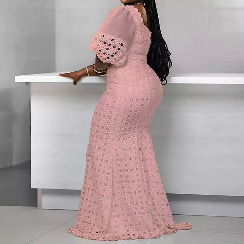 아프리카 의류 여성용 아프리카 파티 웨딩 드레스, 2023 다시키 앙카라 이브닝 가운, 화이트 핑크 우아한 긴 복장 로브, 신제품