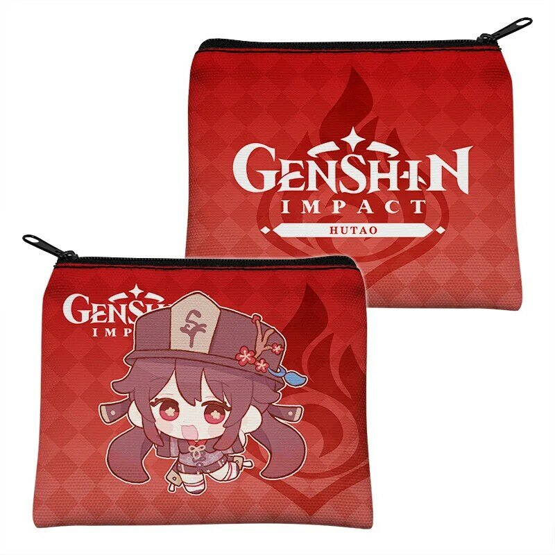 Genshin Impact Game Zhongli Wanderer Nahida Hutao Xiao Furina Kazuha Alhaithem Yoyimiya Canvas Coin Purse Wallet Portable