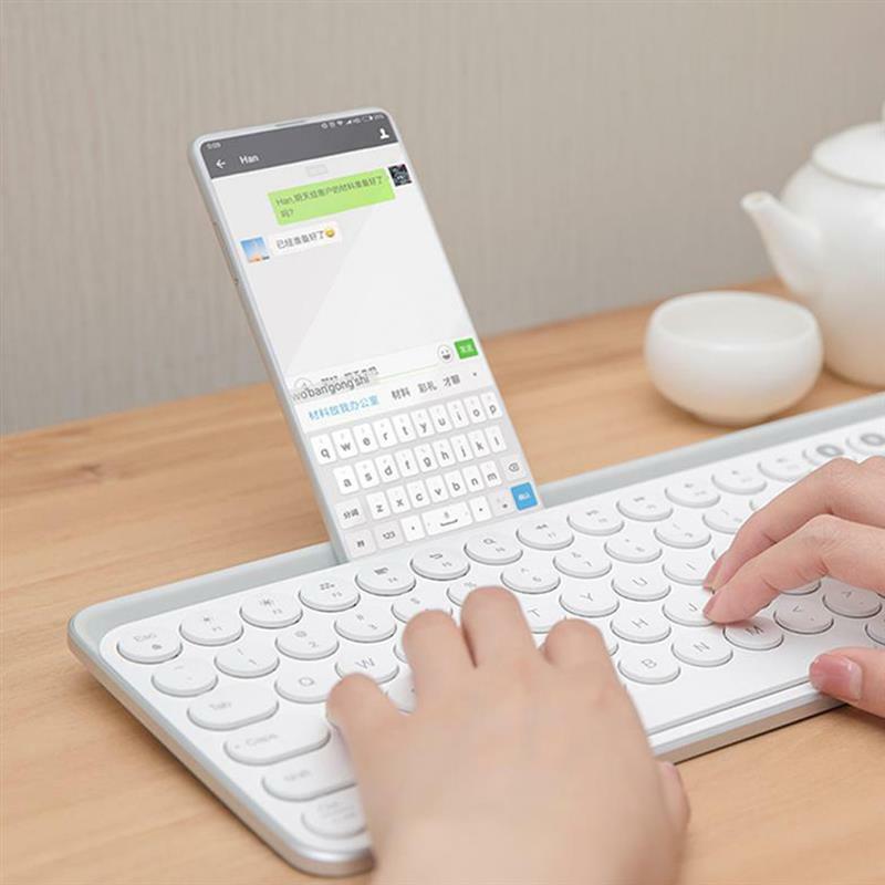 MIIIW podwójny tryb klawiatura 104 klawisze 2.4GHz Multi System Bluetooth-kompatybilny światło bezprzewodowe komputer Laptop klawiatura tabletu