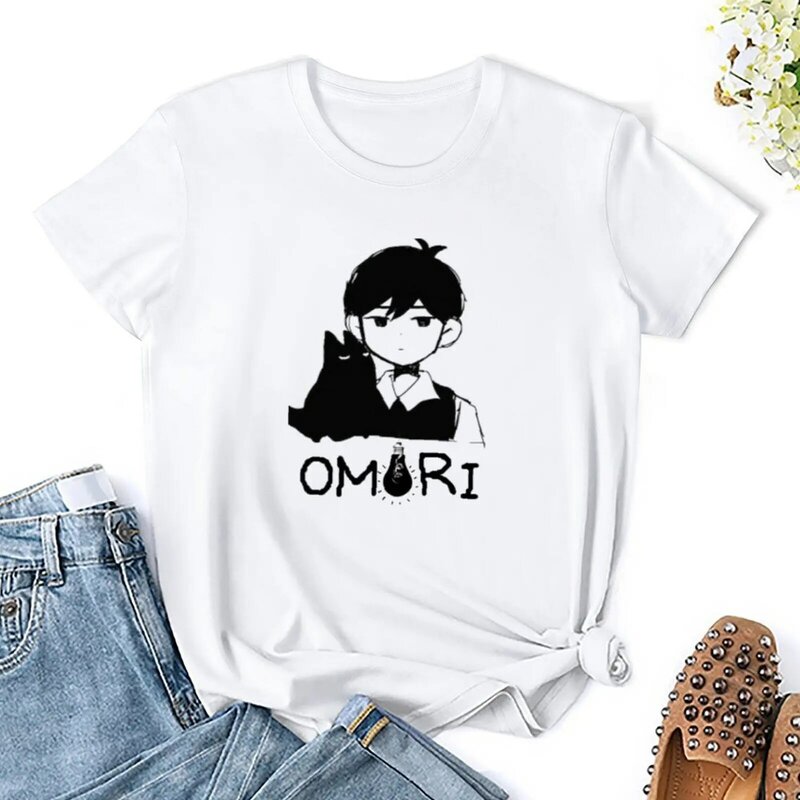 Футболка omori, кавайная одежда, летние топы, футболки для женщин