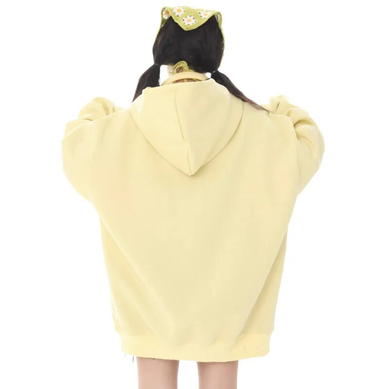 Sanurgente Kuromi-Sweat à capuche imprimé dessin animé pour femme, sweat à capuche chimressé, pull pour couple, streetwear esthétique, vêtements neufs, 2024, 2000
