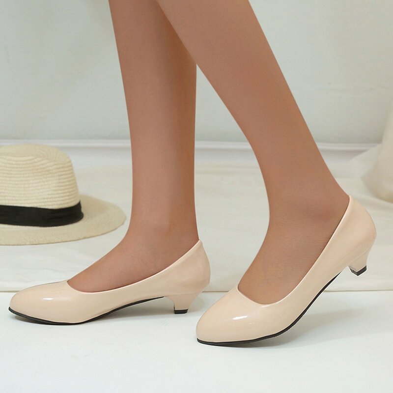 Spring Pumps Low Heels Shoes Women Professional Shoes Ladies Shallow Mouth Work Shoes Elegant Ladies Office Shoes 2024 New