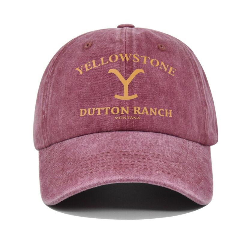 Czapka baseballowa z daszkiem Yellowstone Dutton Ranch Vintage sprana czapka sportowa z rozdętym UV Unisex czapka typu Snapback daszki