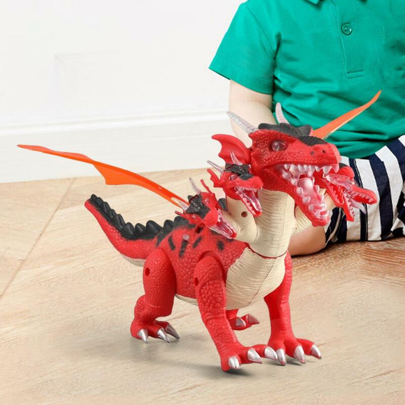 Electric Walking Dinosaur Robot Toy Lighting Roar Sound Spraying Birthday Gifts