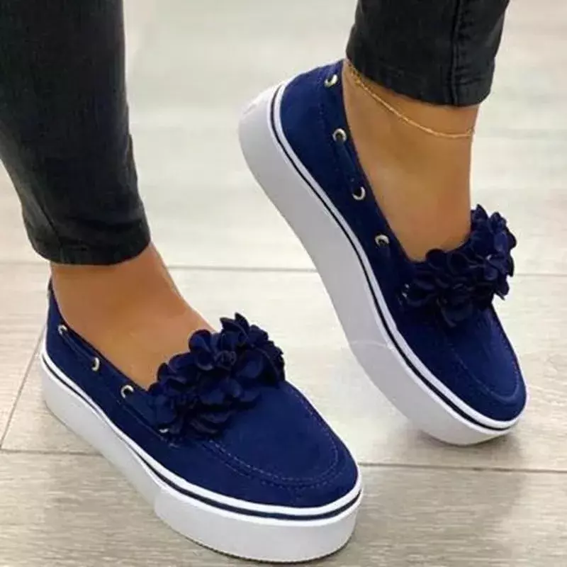 2024 New Women's Flat Shoes Fashion Flowers Shoes for Women Slip-on Comfortable Large Size Casual Shoes