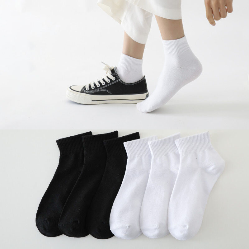 Chaussettes en coton monochromes pour hommes, chaussettes de sport tendance, tube moyen, mode classique, Harajuku, automne, hiver