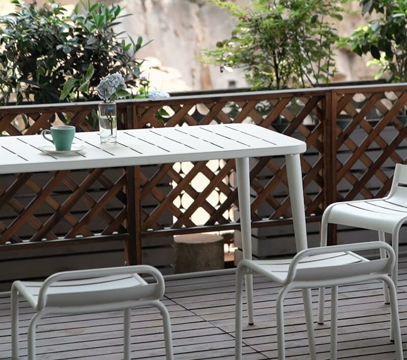 BOKKOLIK-Modern Metal Pátio Cadeiras Set, Cozinha Cadeira de Jantar, Encosto Baixo, Exterior e Interior, Café Cadeiras, 21in Altura, Conjunto de 2