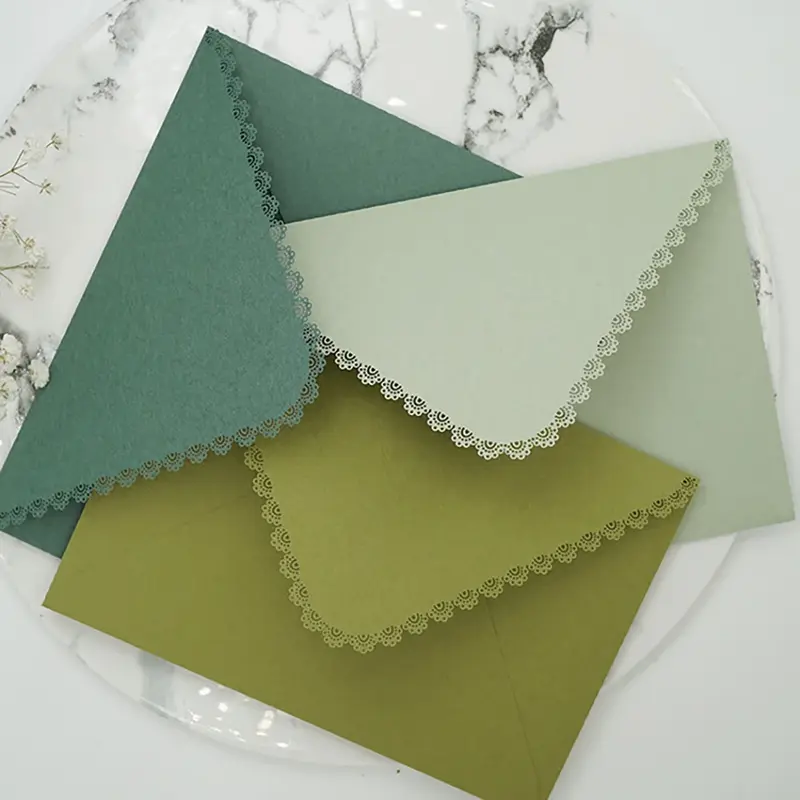 5 stücke kawaii Spitze Papier umschläge für Brief pads Vintage Brief Paper Cover Hochzeits feier Einladung karten decken Büromaterial