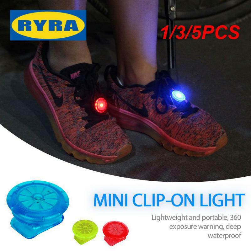 Mini luz LED multifuncional para corrida noturna, sapato luminoso, luz de advertência, clipes de segurança, ao ar livre, 1 pc, 3 pcs, 5pcs