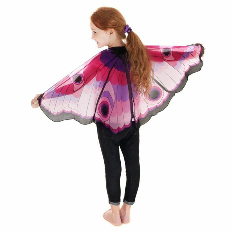 Festa de Halloween infantil para festa de xale de asas de borboleta fantasia para vestir Ca