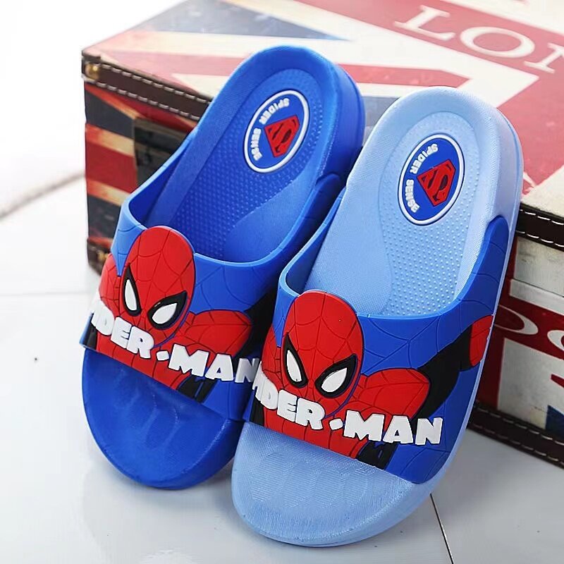 New Baby Girls Cartoon Spider Man Toddler Beach Slippers Kids Boys Shoes Children Summer Flip Flops Indoor Sandals EUR 22-41