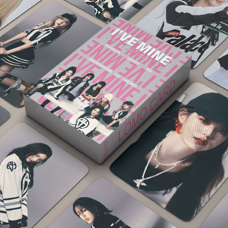 55Pcs/Set NEW Kpop IVE Lomo Cards I'VE MINE Postcard Photo Print Card Wonyoung Yujin Gaeul Rei Liz Fans Collection Gift