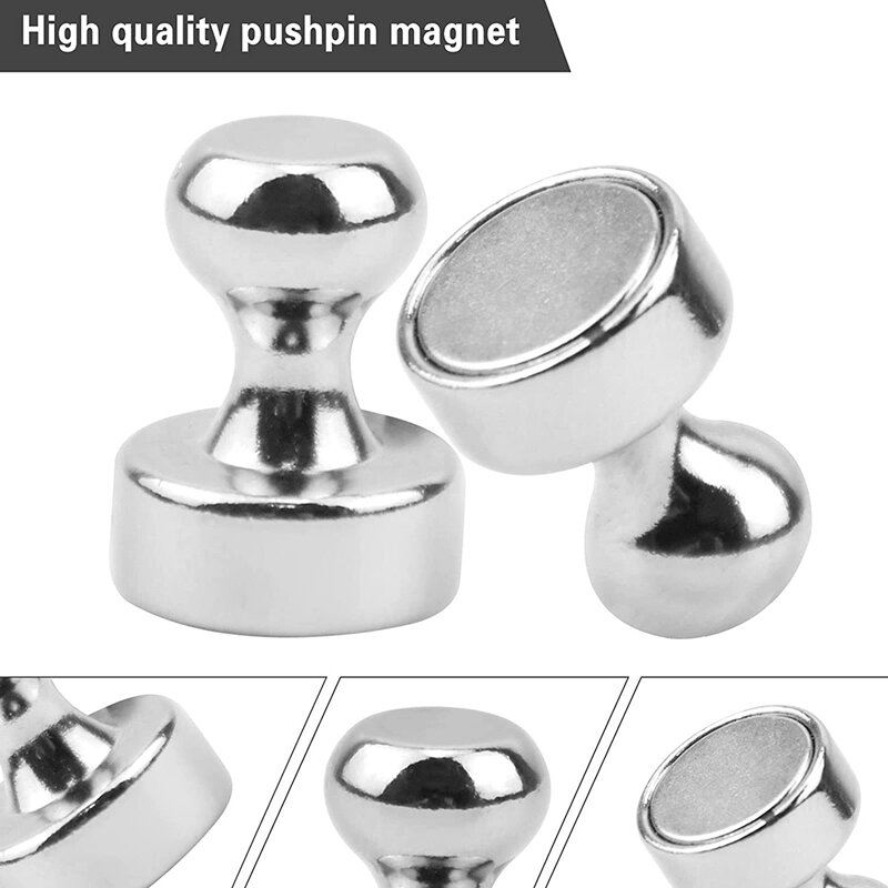 54 szt. Pinezki magnetyczny z metalowym szpilki magnetycznym, praktyczne magnesy na lodówkę, idealny na tablicę z magnesem