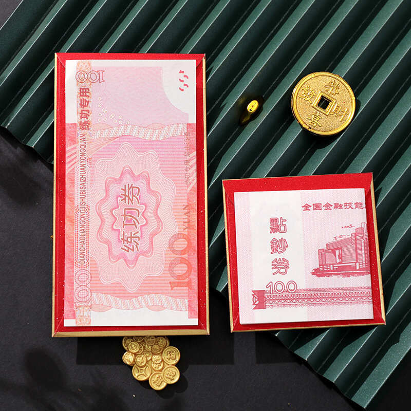6 шт., китайский новогодний красный конверт с карманами для денег