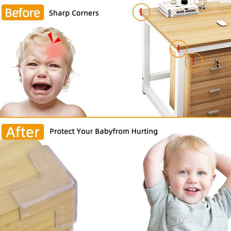 아기 충돌 방지 테이블 코너 투명 보호 커버, T자형 투명 충돌 방지 스티커, 어린이 테이블 코너