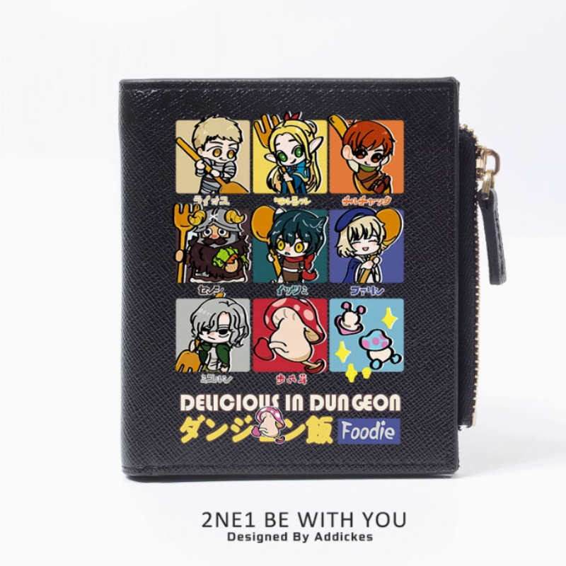 Anime köstlich in Dungeon Mode Brieftasche Pu Geldbörse Karte Münze Reiß verschluss Geld Tasche Cosplay Geschenk B1640