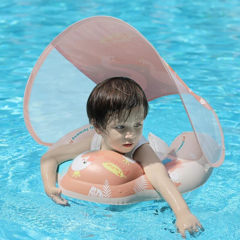 ห่วงยางลอยน้ำสำหรับเด็กทารกพร้อมห่วงเป่าลมสระว่ายน้ำเด็กของเล่นอาบน้ำในฤดูร้อน