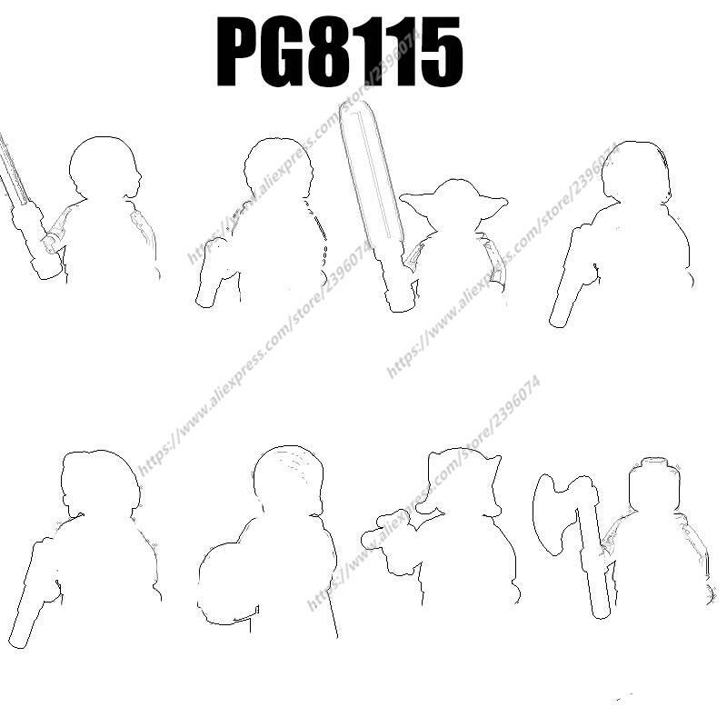 PG8115 figuras de acción, accesorios de película, bloques de construcción, juguetes PG790, PG791, PG792, PG793, PG794, PG795, PG796, PG797