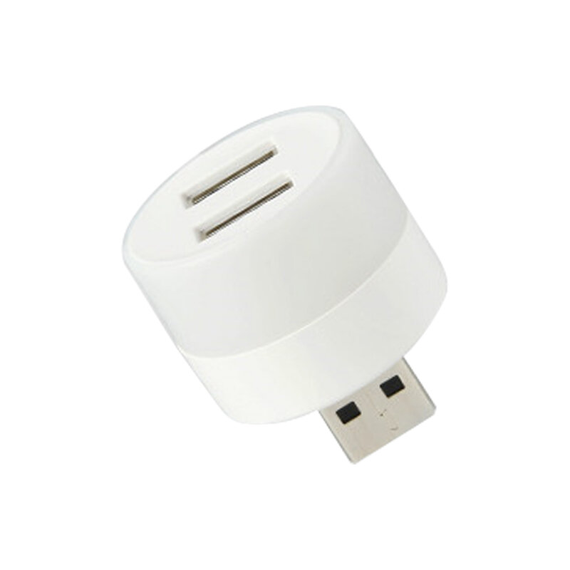Креативный мини-фонасветильник, USB-подключение, двойное отверстие, USB-удлинитель, портативный многофункциональный, теплый белый ночсветильник