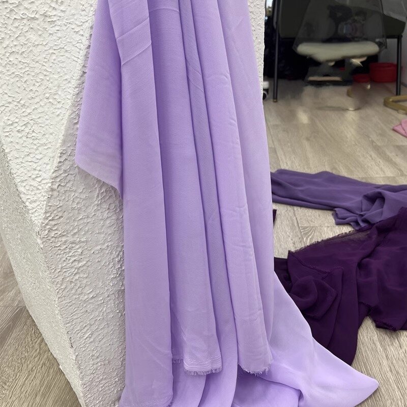 1/3/5m Grape Purple Chiffon Voile Wedding Banquet Scene Table Runner Layout Translucent Cloth Solid Color Pastoral Style