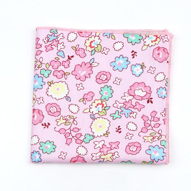 Adult/Kids Cartoon Cotton Handkerchiefs Animal Fruit Floral Pattern Hanky Party Casual Pink Blue Pockets Square Wedding Hankies