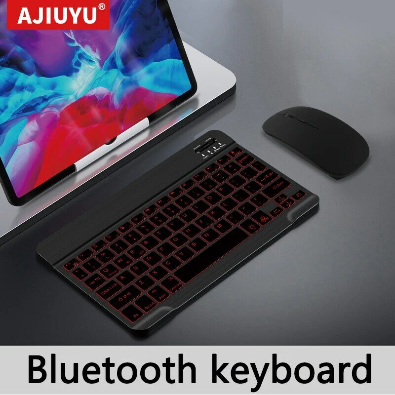 Retroiluminação bluetooth teclado sem fio russo francês espanhol coreano português para ipad huawei lenovo samsung telefone tablet