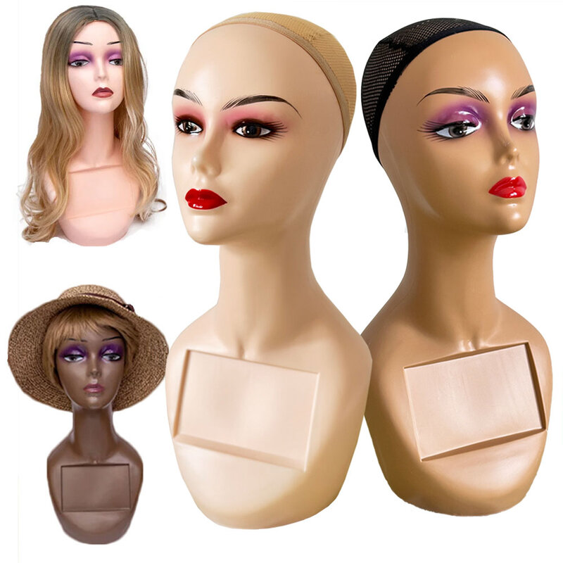 Kepala Model manekin plastik untuk Wig pajangan kepala manekin plastik untuk dudukan Wig untuk pembuatan Wig kepala manekin
